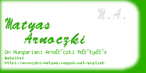 matyas arnoczki business card